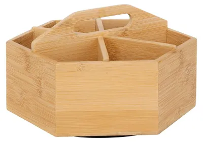 Zdjęcie produktu dla 5five Simply Smart | Pudełko na herbatę z 6 przegródkami - Bambus - Stylowy organizer na herbatę - Praktyczny i elegancki