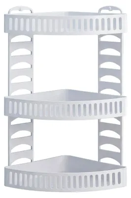 Immagine prodotto di Angoliera a Tre Piani HEMAX | Scaffale Angolare Salvaspazio Bianco.Colore:Bianco
