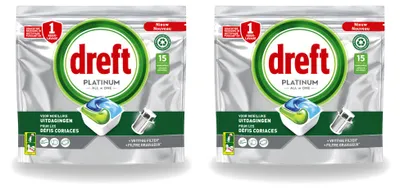 Produktbild von 2 x Dreft Platinum All In One Spülmaschinen-Tabs - Vorteilspackung - 2 Stücke