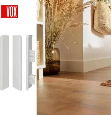 Zdjęcie produktu dla VOX Endkappen 202 ESPUMO – zaślepki do listew przypodłogowych – wodoodporne i odporne na uderzenia – 2,5 m – białe