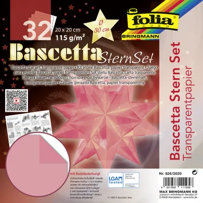 Image de feuillets folia Bascetta star 200 x 200 mm rose