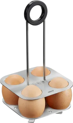 Produktbild von GEFU 336-80 Eierhalter BRUNCH für 4 Eier, silber/schwarz