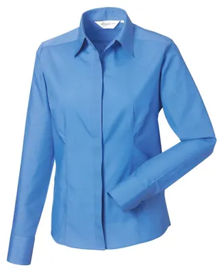Imagen del producto de Russell Collection - Camisa de manga larga para mujer, modelo LT4382 (talla XXL), color azul corporativo