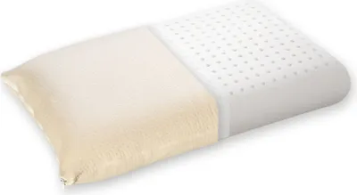 Produktbild von Poduszka lateksowa Letti Moderni Classic - poduszka na szyję 40x80 cm - ergonomiczna, ortopedyczna, oddychająca i hipoalergiczna - z bawełnianym pokrowcem 40x80x14 cm