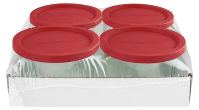 Zdjęcie produktu dla Przezroczysty pojemnik Weck, 741, 370 ml, z plastikową pokrywką, zestaw 4 sztuk