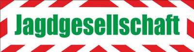 Produktbild von INDIGOS UG - Magnetschild "Jagdgesellschaf" mit Rahmen 45 x 12 cm reflektierend - Magnetfolie für Auto / LKW / Truck / Baustelle / Firma