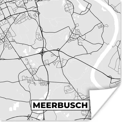 Produktbild von MuchoWow® Poster Deutschland - Stadtplan - Karte - Meerbusch 75x75 cm - Wand Dekoration