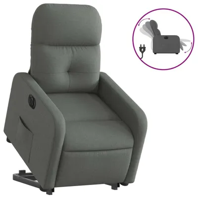 Produktbild von vidaXL Relaxsessel mit Aufstehhilfe Elektrisch Dunkelgrau Stoff
