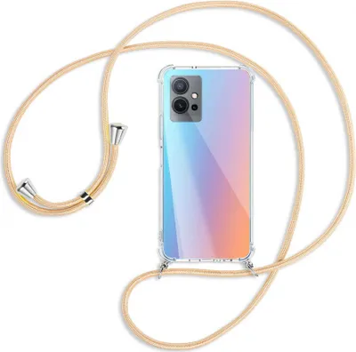 Produktbild von Handykette Backcover-Schutzhülle mit Band (Metall silberfarben) für vivo Y55 5G, vivo Y75 5G - Goldkordel