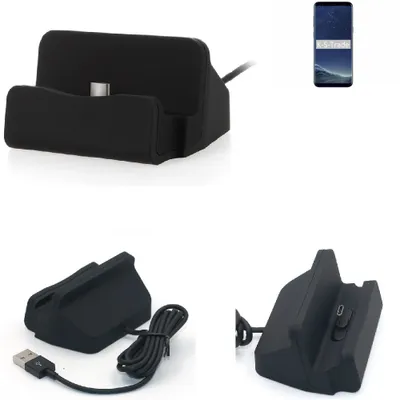 Produktbild von K-S-Trade Docking-Station kompatibel mit Samsung Galaxy S8 Ladestation Dock Ladegerät Docking Station Tischständer Ständer inkl. USB Typ C Kabel