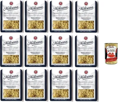 Produktbild von La Molisana Insalata di Pasta N°72,semola di grano duro, Grano decorticato a pietra Nudeln aus Hartweizengrieß aus Bronze gezogen, geschälter Weizen 12x500gr+ Italian Gourmet polpa 400gr