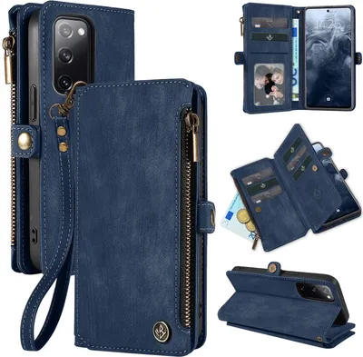 Produktbild von Handy Hülle für Samsung Galaxy S20 FE Geldbeutel Geldbörse RFID Schutz Klapphülle Cover Schutzhülle Wallet Farbe: Blau