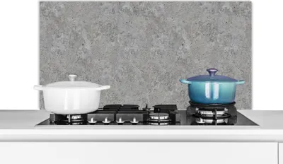 Produktbild von KitchenYeah®  Spritzschutz Küche - Küchenrückwand - Wandschutz für Herd und Spüle - Muster - Zement - Beton 100x50 - Alu-Dibond (Alternative zum Spritzschutz aus Glas) - Hitzebeständig - Herdspritzsch