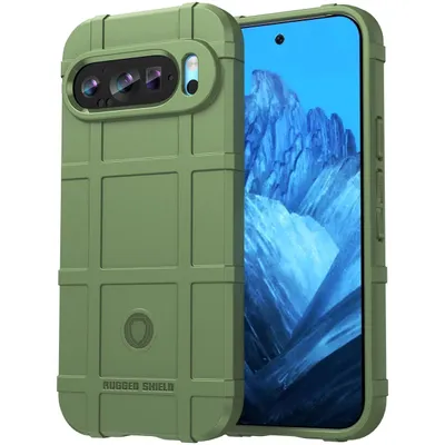 Produktbild von Mobigear Rugged Shield  Google Pixel 9 Hülle Flexibles TPU Backcover Stoßfest - Grün