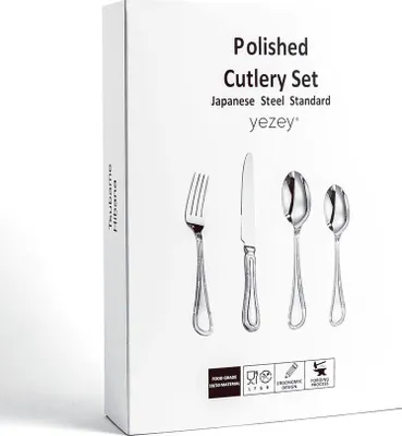 Produktbild von Hibana Silberbesteckset, 24-teilig. Japanischer Edelstahl 18/10 SUS304. Handpoliert. Glänzend. Mit Verzierungen.