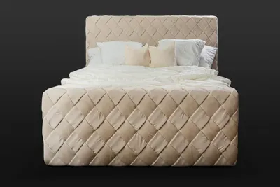 Produktbild von Beiges Doppelbett Moderne Schlafzimmer Möbel Luxus Stilvolles Gewebebett