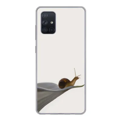 Produktbild von MuchoWow® Handyhülle Schutzhülle Hülle für Samsung Galaxy A51 Schnecke - Lilie - Grau Silikon Softcase Handy Hülle - Schutzabdeckung