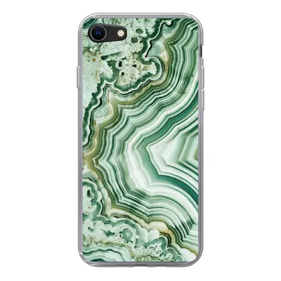 Produktbild von MuchoWow® Handyhülle Schutzhülle Hülle für iPhone 7 Natursteine - Grün - Gesteine und Mineralien Silikon Softcase Handy Hülle - Kartenhalter