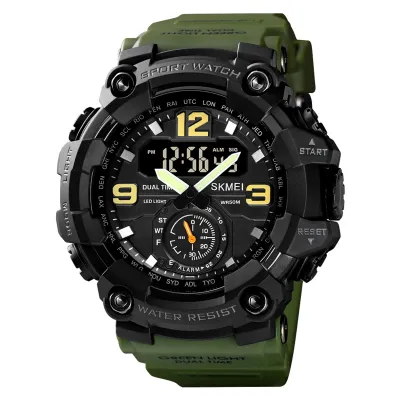 A close-up studio shot of a digital sport watch against a white background.