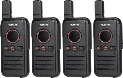 Obrázok produktu pre Vysielačky Retevis RB645 Walkie Talkie, PMR446 Dual PTT, VOX, nabíjateľná vysielačka s USB-C, prenosná, squelch, profesionálne mini vysielačky pre dospelých, ošetrovateľstvo (4 STK, čierna)