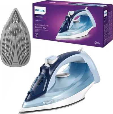 Zdjęcie produktu dla Philips 5000 series Żelazko parowe DST5030/20 z serii 5000, Żelazko parowe, Stopa SteamGlide Plus, 2 m, 180 g/min, 45 g/min, 0,32 l