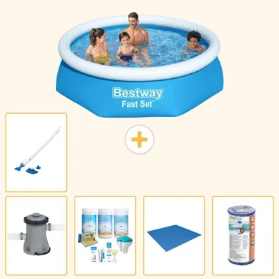 Immagine prodotto di Bestway Fast Set, piscina rotonda - 244x61 cm - 6 pezzi, modello S22007