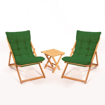 Produktbild von Skye Decor, My005 - Green, Gartenmöbel-Sets, Gartentisch- und Stuhlset (3-teilig), Grün, Holz, 40 x 40 x 40 cm