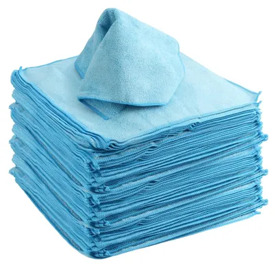 Obrázek produktu pro Sada 50 mikrovláknových hadříků – 30 x 30 cm – modré čisticí hadříky – savé – vhodné pro domácnost/auto
