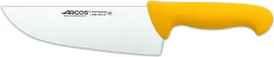 Image de Couteau de boucher Arcos couleur - Prof 295900 acier inoxydable nitrum et mangue lame ergonomique jaune en polypropylène et 20 cm de lame, vitrine