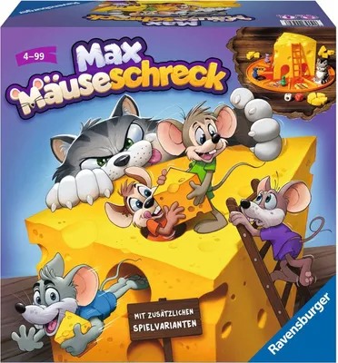 Produktbild von Ravensburger Kinderspiele 24562 - Max Mäuseschreck - kościana gra biegowa dla 2 do 4 graczy w wieku 4 lat i starszych