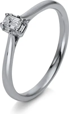 Produktbild von Ring aus 750 Gold Weißgold 7 Diamanten 0,2ct TW-SI B:4,9mm 4er-Krappe Innenumfang 54mm  Ø17.2mm