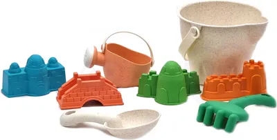 Produktbild von WOOPIE GREEN Sandeimer Set Schlösser 8 el. BIOLOGISCH ABBAUBARES ORGANISCHES MATERIAL