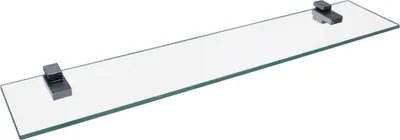 Produktbild von FACKELMANN Glasablage 60 cm / Wandregal für Badaccessoires / Maße (B x T): ca. 60 x 12 cm / Wandablage mit 6 mm Stärke / hochwertiges Glasregal mit Halterungen / Wandregal fürs Bad / Badregal fürs WC