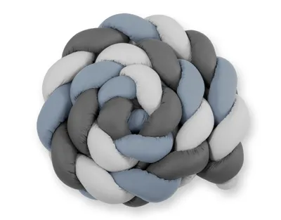 Produktbild von Flätad Bettkante 360cm brudny blau-grau Baumwolle mit ECO FILLBALL Füllung