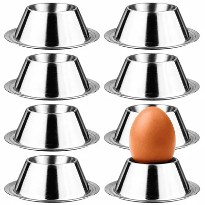 Produktbild von Eierbecher Edelstahl Eier Becher Metall Frühstück Eierhalter Eierständer 8 Set