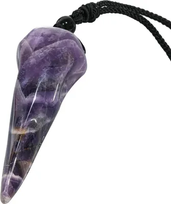 Produktbild von KYEYGWO Krähe Skelett Kristall Anhänger Halskette Nylonseil Amulett Lila