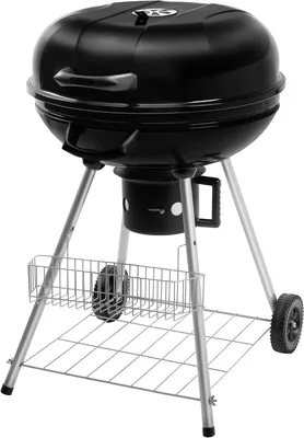 Obrázek produktu pro FIELDMANN FZG 1004 Gril, velikost grilu průměr 57 x 20 cm výška grilovací plochy 68 cm, velikost grilovací plochy průměr 54,5 cm, chromový rošt, víko