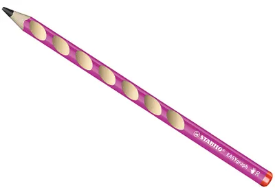 Immagine prodotto di Matita triangolare ergonomica per destrimani - STABILO EASYgraph in rosa - Matita singola - Durezza HB