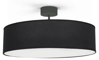 Immagine prodotto di Plafoniera in tessuto rotonda Ø 50 cm nero E27 a 3 luci moderna