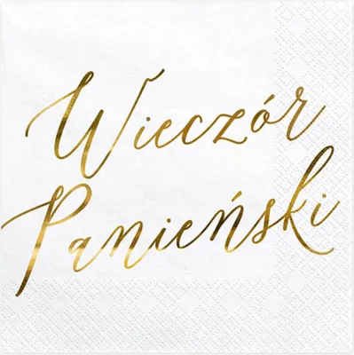 Zdjęcie produktu dla Serwetki Wieczór panieński, biały, 33x33cm (1 op. / 20 szt.)