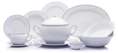 Obrázok produktu pre Thun 1794 Opal, jedálenská súprava, čipka, sivá, porcelán Thun, 25 d.