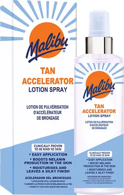Obrázok produktu pre .Malibu Tan Accelerator Lotion Spray 250 ml sprej na urýchlenie opálenia s hydratáciou a hodvábnym finišom