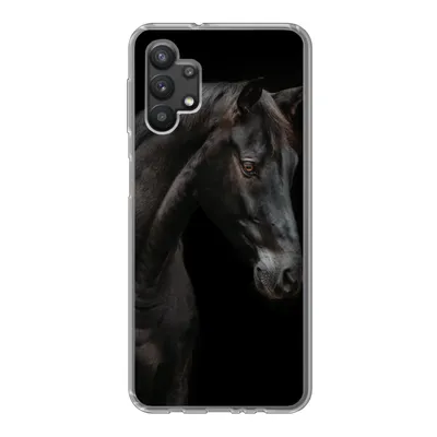 Produktbild von MuchoWow® Handyhülle Schutzhülle Hülle für Samsung Galaxy A32 5G Pferd - Tier - Schwarz Silikon Softcase Handy Hülle - Softcase