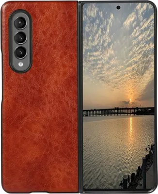 Produktbild von Beline Leder Schutzhülle für Samsung Galaxy Z Fold 3 - Braun KP22756