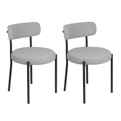 Produktbild von 2er Set Esszimmerstuhl Moderner Polsterstuhl Schminkstuhl Wohnzimmerstuhl Grau