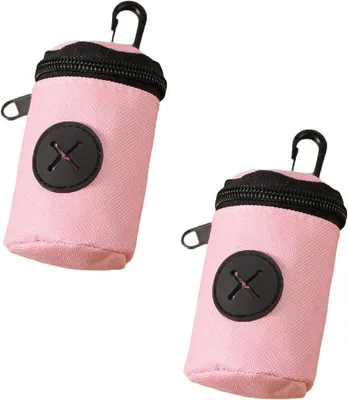 Produktbild von PolkaHome® 2er Set Hundekotbeutelspender aus Mesh, Poopbag Dispenser für Hundeleine, Tragbarer Hundekotbeutelhalter mit Karabiner, Stoff