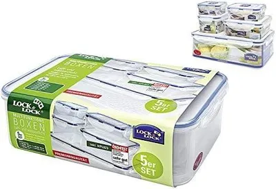 Zdjęcie produktu dla Zestaw LocknLock Classic, 5 elementów: 1 x HPL833 (3,6L), 823 (870ml), 811 (600ml), 806 (350ml), 805 (180ml), model HPL833O5