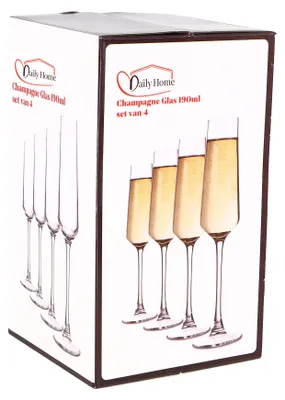 Obrázok produktu pre Sada pohárov na šampanské Daily Home – 4 ks elegantných pohárov