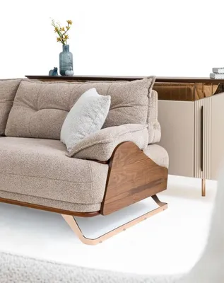 Immagine prodotto di Divano a tre posti divano a 3 posti imbottito divano in tessuto divano beige moderno
