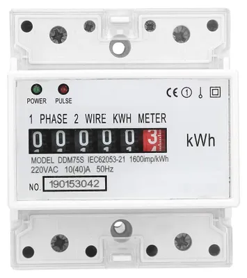 Imagen del producto de Medidor de electricidad monofásico para carril DIN, 220V/230V, 10-40A, medidor digital de kWh